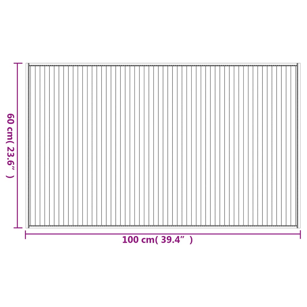 Tappeto Rettangolare Naturale Chiaro 60x100 cm in Bambù | homemem39