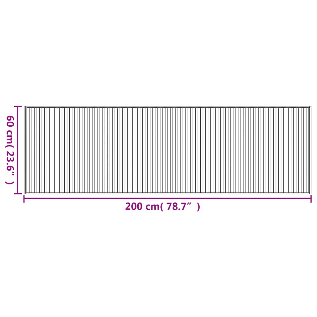 Tappeto Rettangolare Naturale Chiaro 60x200 cm in Bambù | homemem39