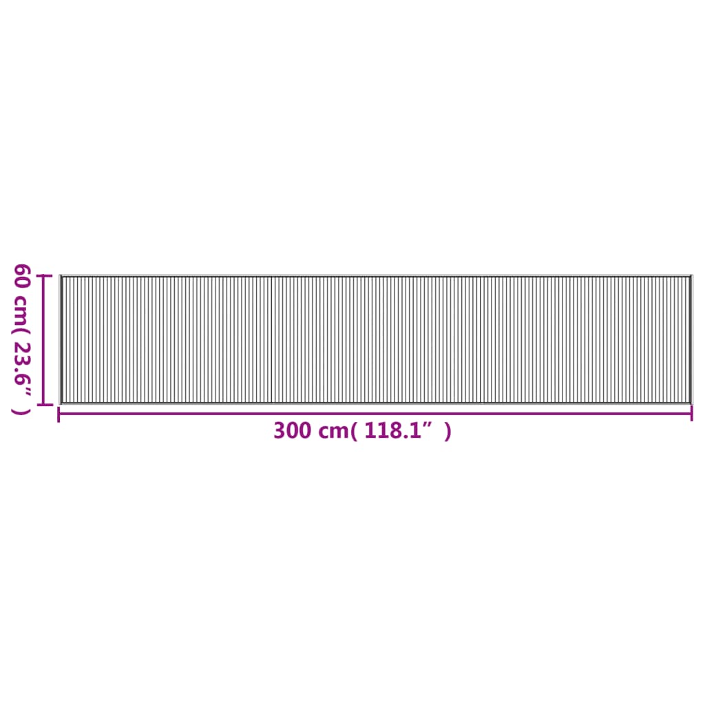 Tappeto Rettangolare Nero 60x300 cm in Bambù | homemem39