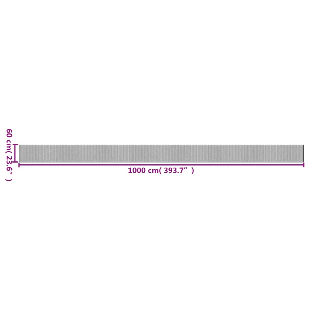Tappeto Rettangolare Grigio 60x1000 cm in Bambù - homemem39