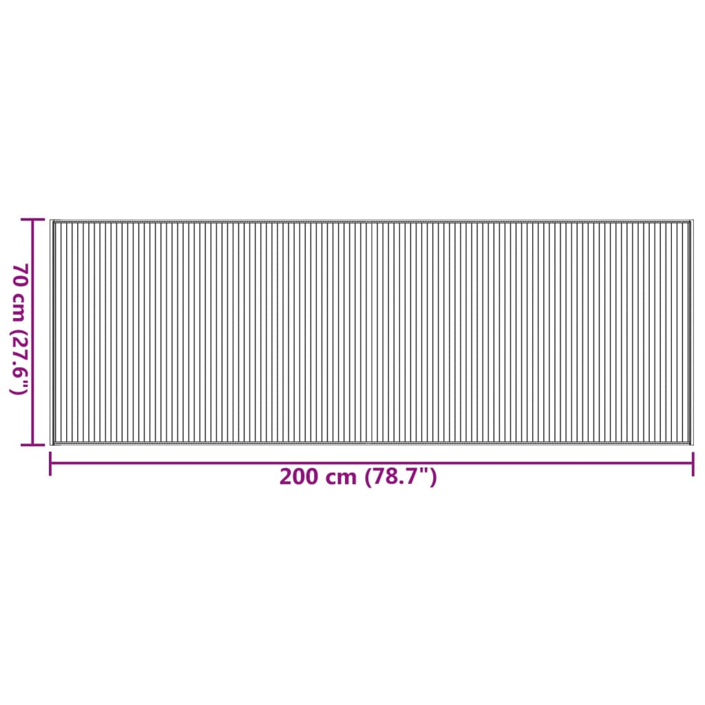 Tappeto Rettangolare Nero 70x200 cm in Bambù | homemem39