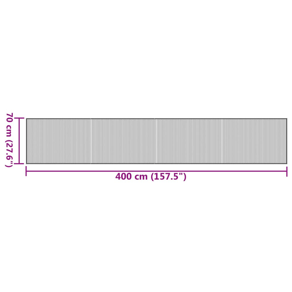 Tappeto Rettangolare Nero 70x400 cm in Bambù - homemem39