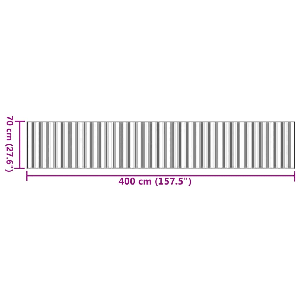 Tappeto Rettangolare Marrone Scuro 70x400 cm in Bambù - homemem39