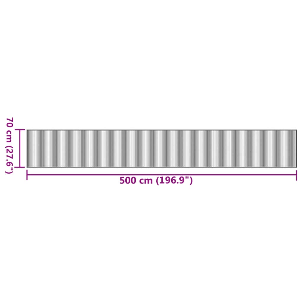 Tappeto Rettangolare Grigio 70x500 cm in Bambù - homemem39