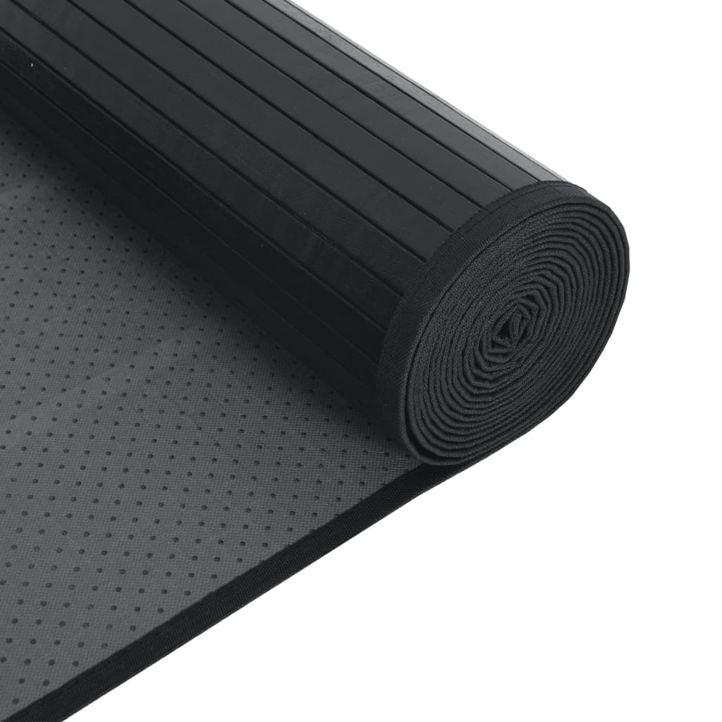 Tappeto Rettangolare Nero 70x1000 cm in Bambù - homemem39