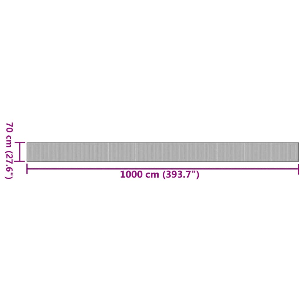 Tappeto Rettangolare Marrone 70x1000 cm in Bambù - homemem39