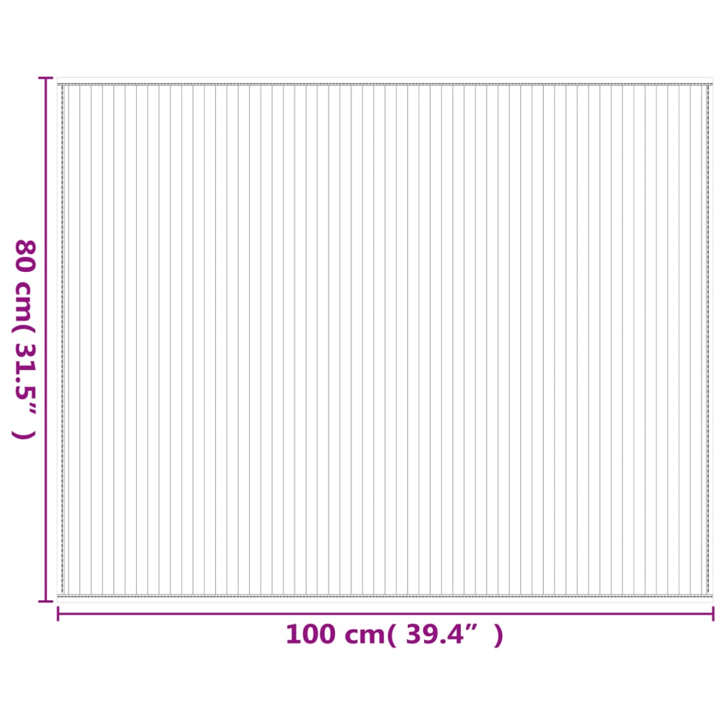 Tappeto Rettangolare Nero 80x100 cm in Bambù | homemem39