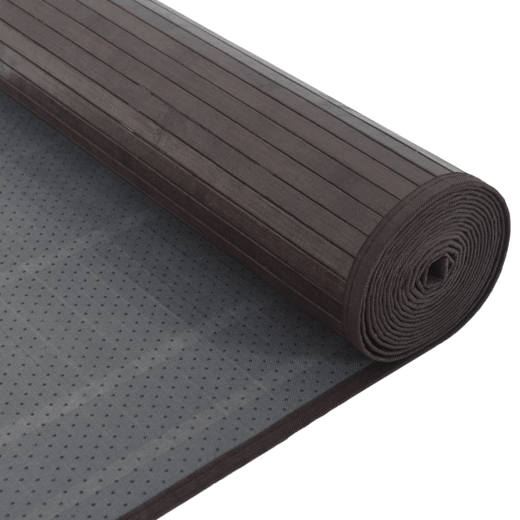 Tappeto Rettangolare Marrone Scuro 80x400 cm in Bambù - homemem39