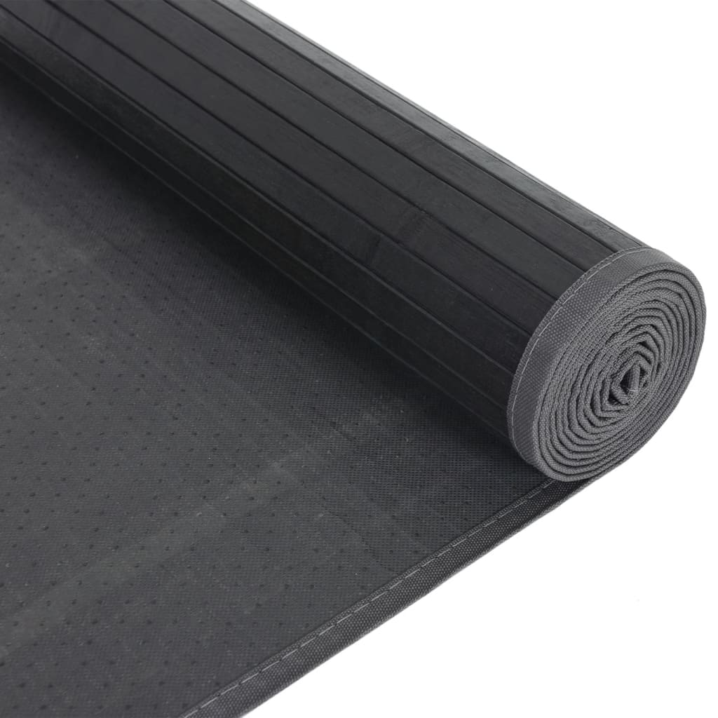 Tappeto Rettangolare Nero 80x500 cm in Bambù - homemem39
