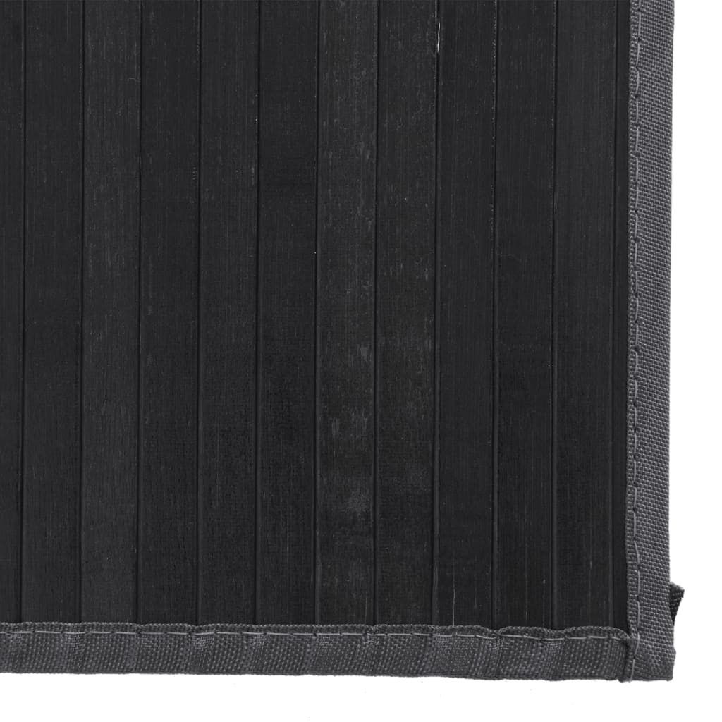 Tappeto Rettangolare Nero 80x500 cm in Bambù - homemem39