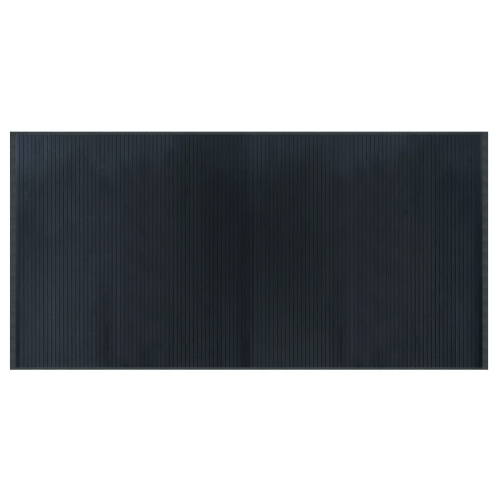 Tappeto Rettangolare Grigio 100x200 cm in Bambù - homemem39