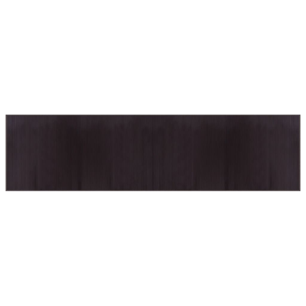 Tappeto Rettangolare Marrone Scuro 100x400 cm in Bambù - homemem39