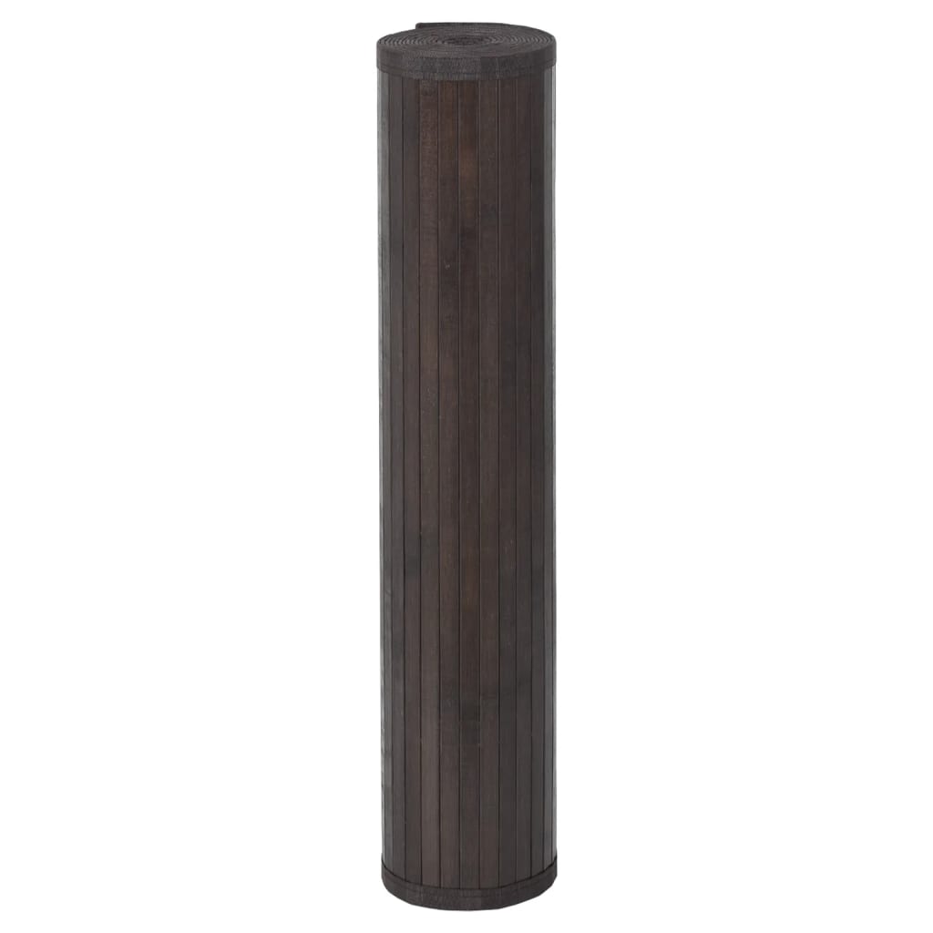 Tappeto Rettangolare Marrone Scuro 100x400 cm in Bambù - homemem39