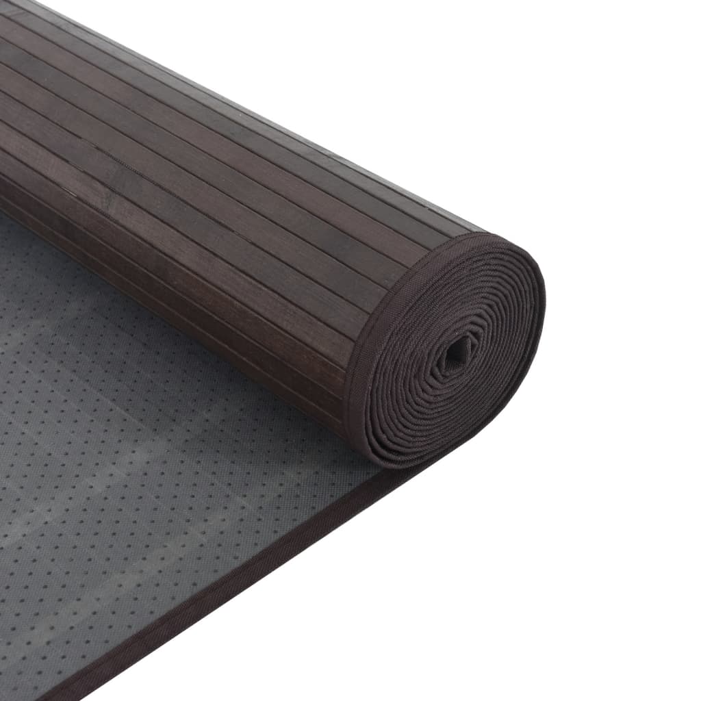 Tappeto Rettangolare Marrone Scuro 100x400 cm in Bambù - homemem39