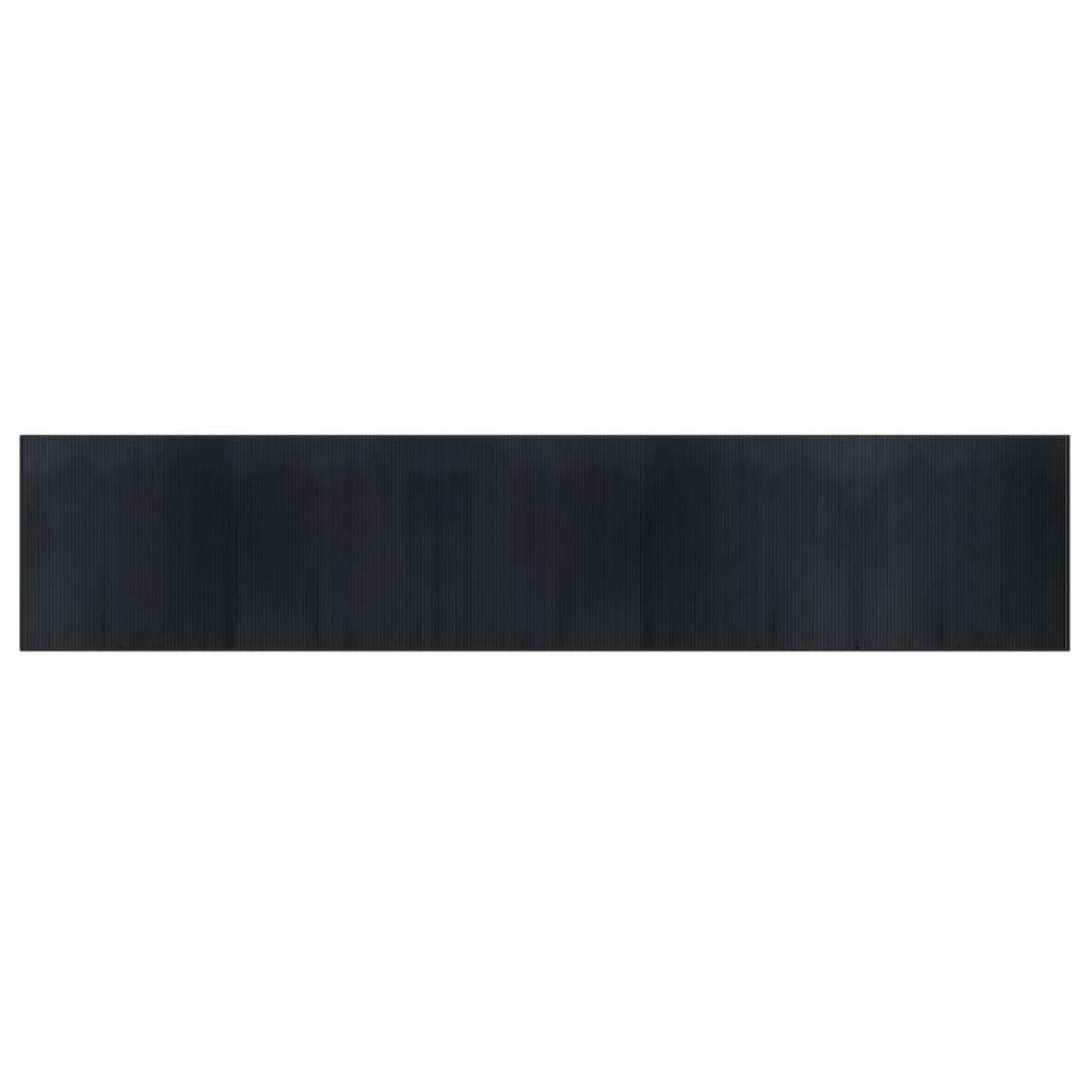 Tappeto Rettangolare Nero 100x500 cm in Bambù - homemem39