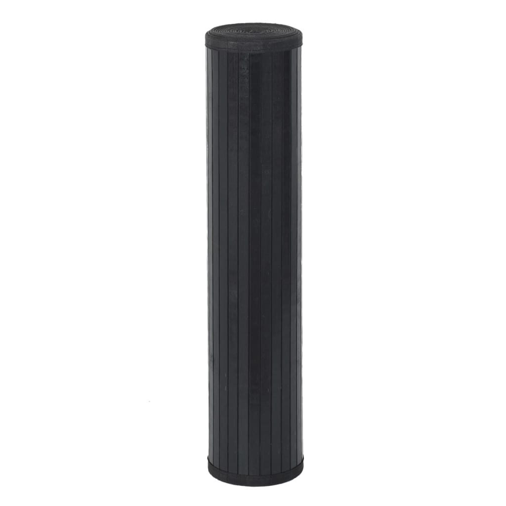Tappeto Rettangolare Nero 100x500 cm in Bambù - homemem39