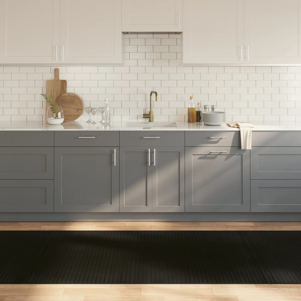 Tappeto Rettangolare Nero 100x500 cm in Bambù - homemem39