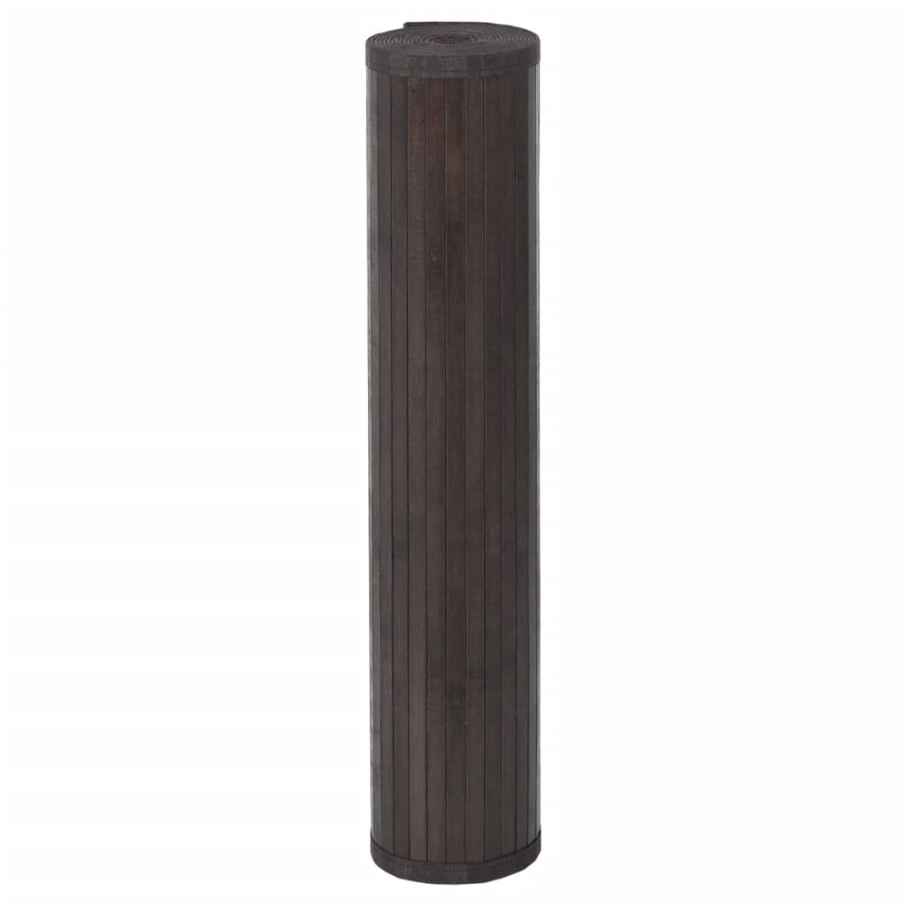 Tappeto Rettangolare Marrone Scuro 100x500 cm in Bambù - homemem39