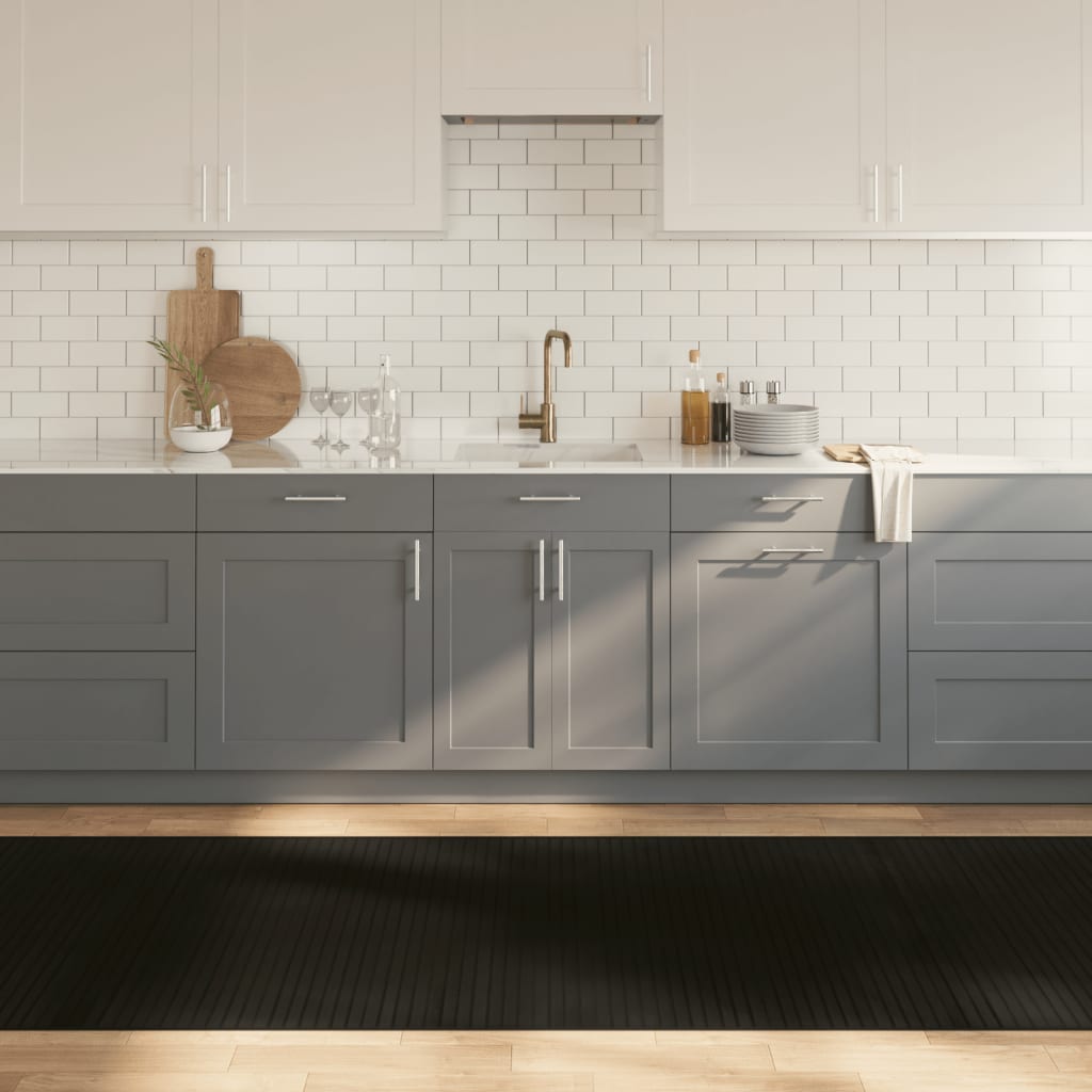 Tappeto Rettangolare Nero 100x1000 cm in Bambù - homemem39