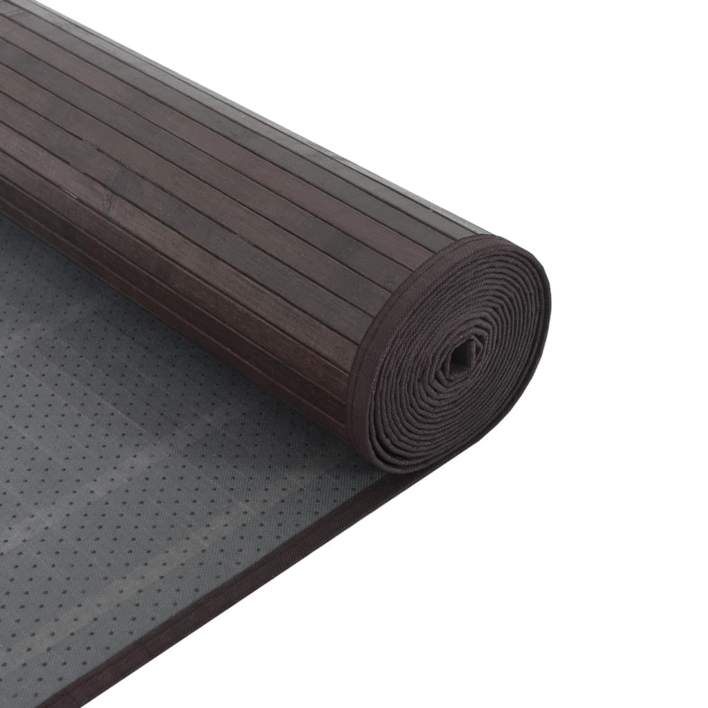 Tappeto Rettangolare Marrone Scuro 100x1000 cm in Bambù - homemem39