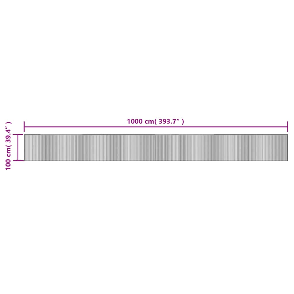 Tappeto Rettangolare Marrone Scuro 100x1000 cm in Bambù | homemem39
