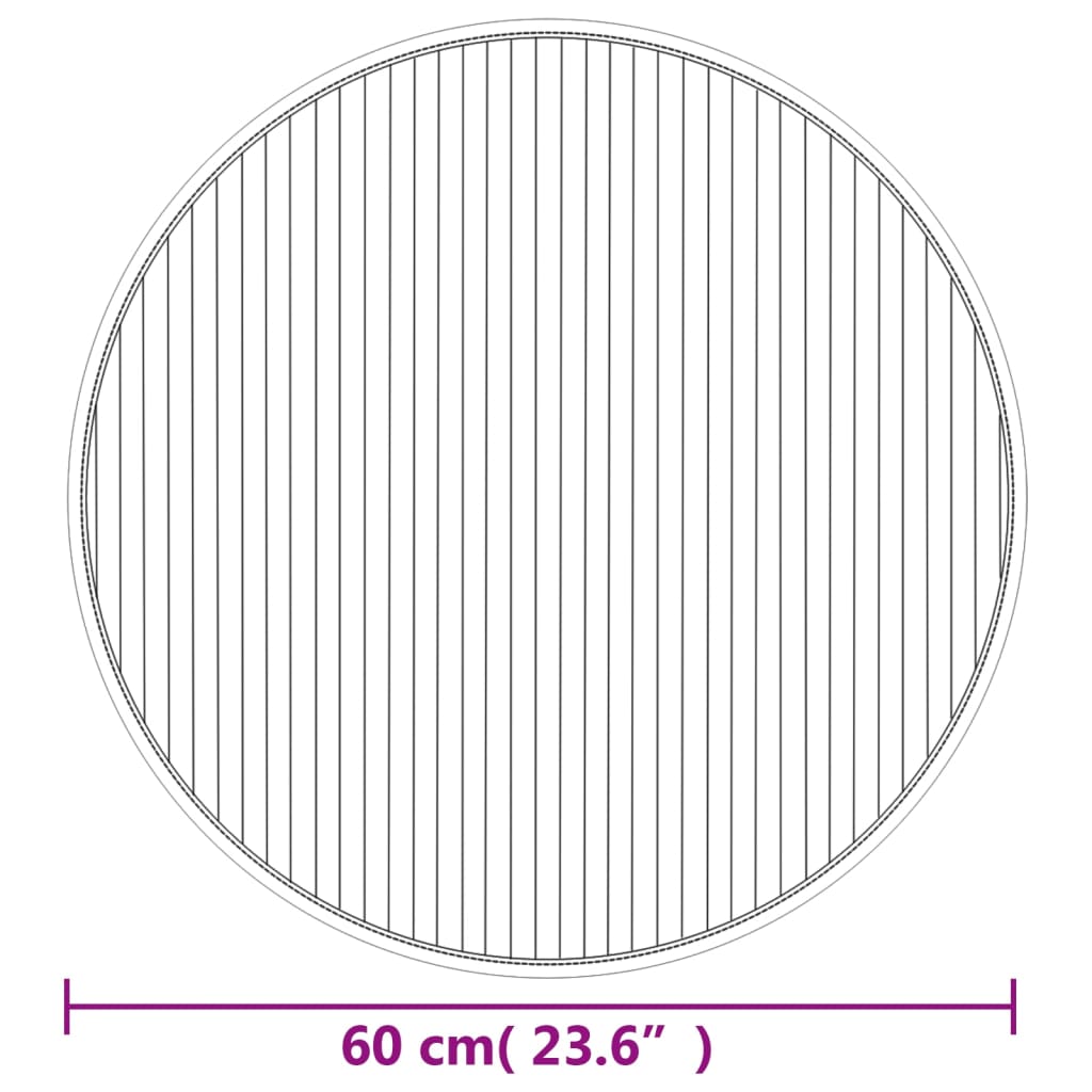 Tappeto Rotondo Nero 60 cm in Bambù