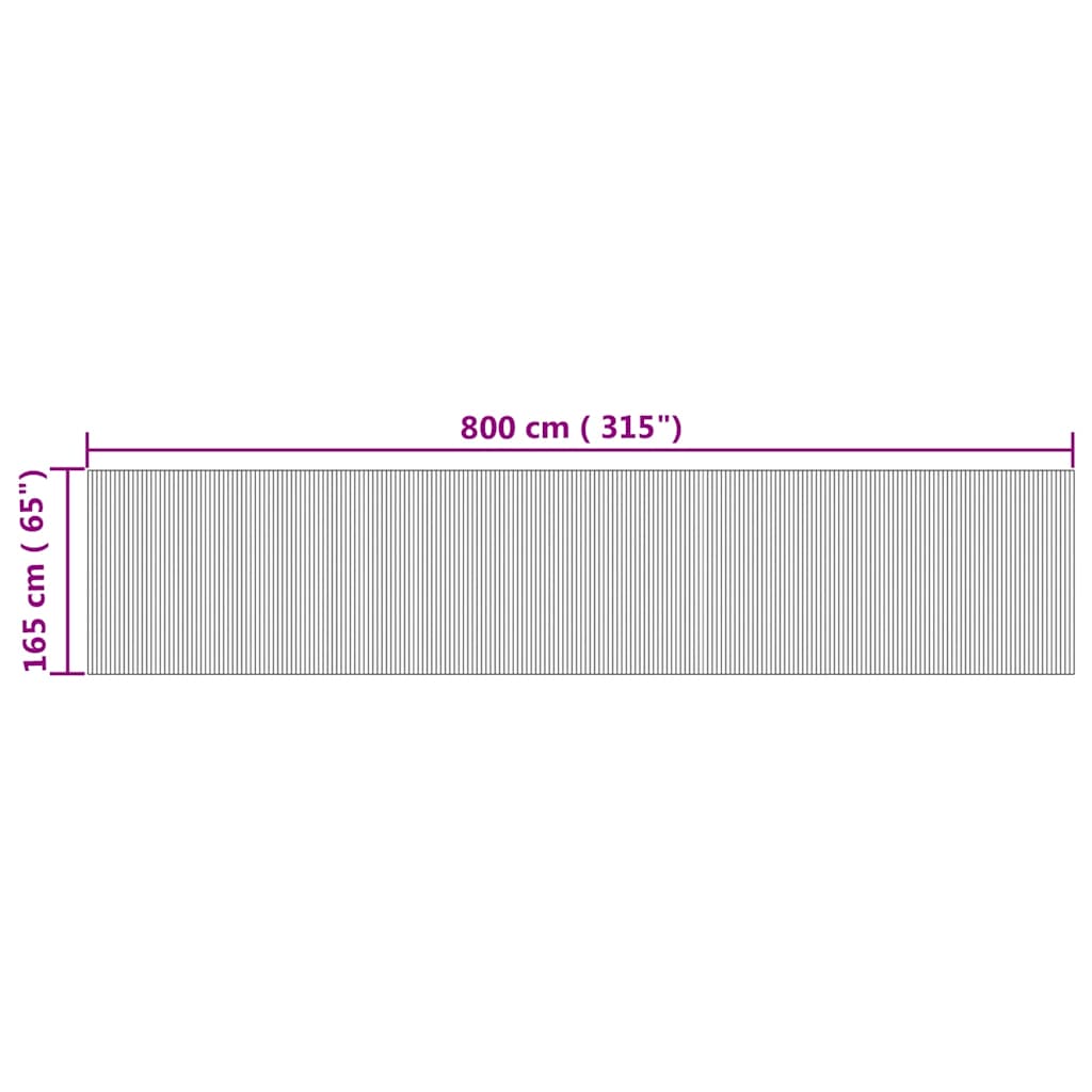 Divisorio Ambienti Naturale Larghezza 800 cm Altezza 165 cm in Bambù
