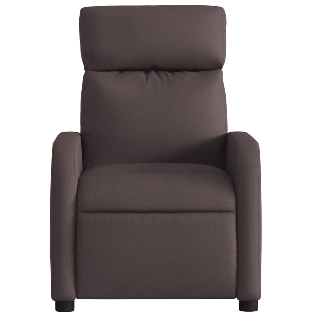 Dark Brown Reclining Armchair in Fabric