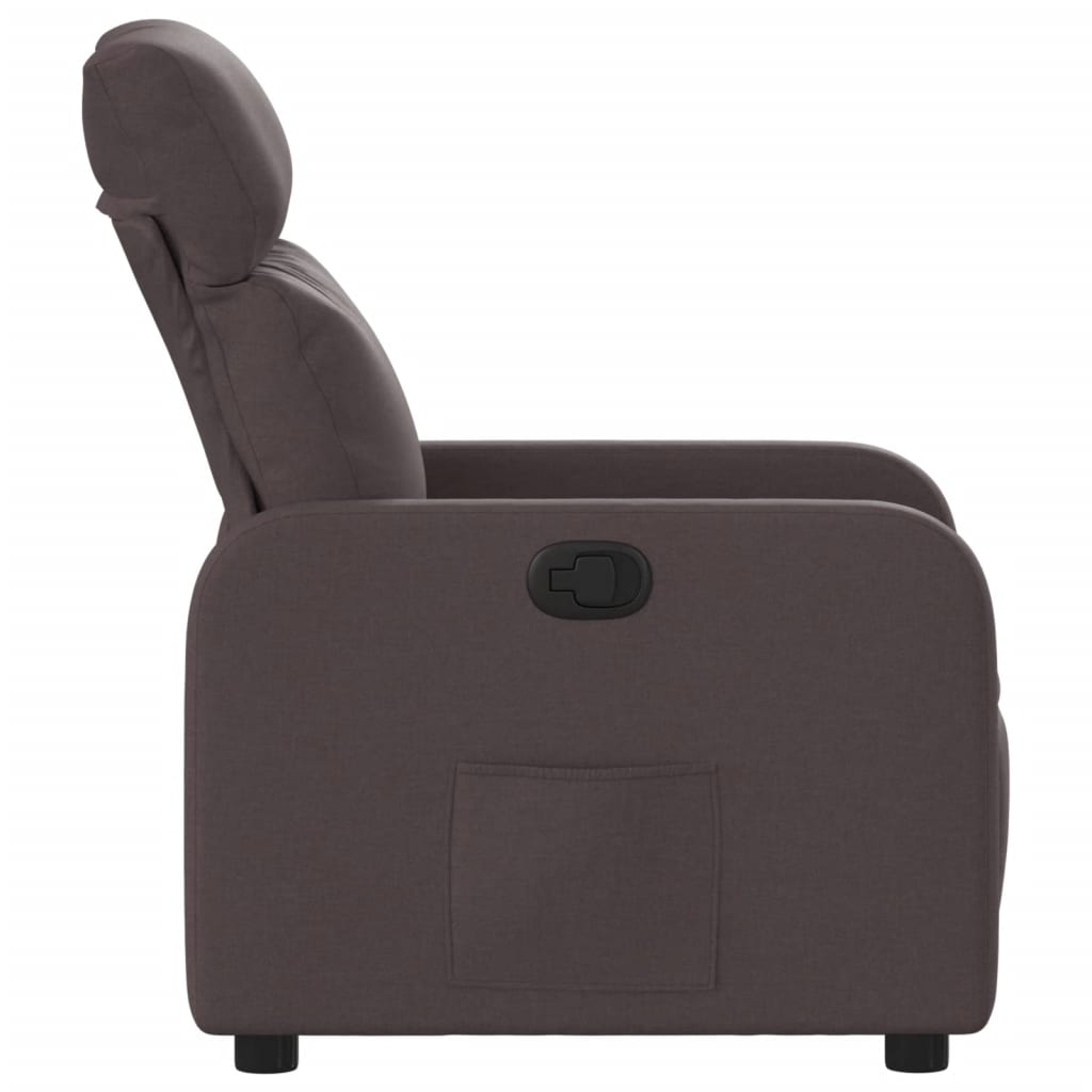Dark Brown Reclining Armchair in Fabric