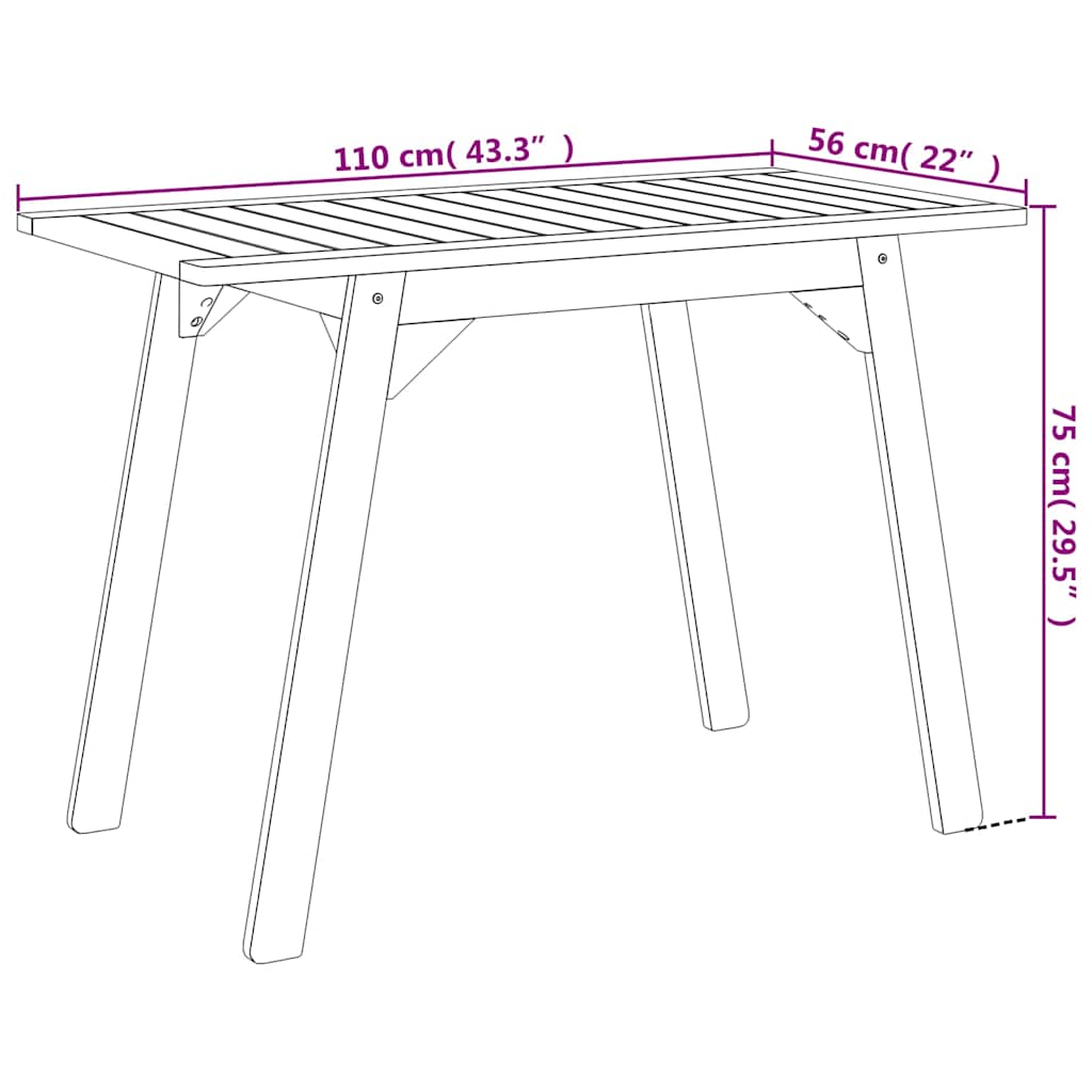 Set da balcone 3 pz in Legno Massello di Acacia