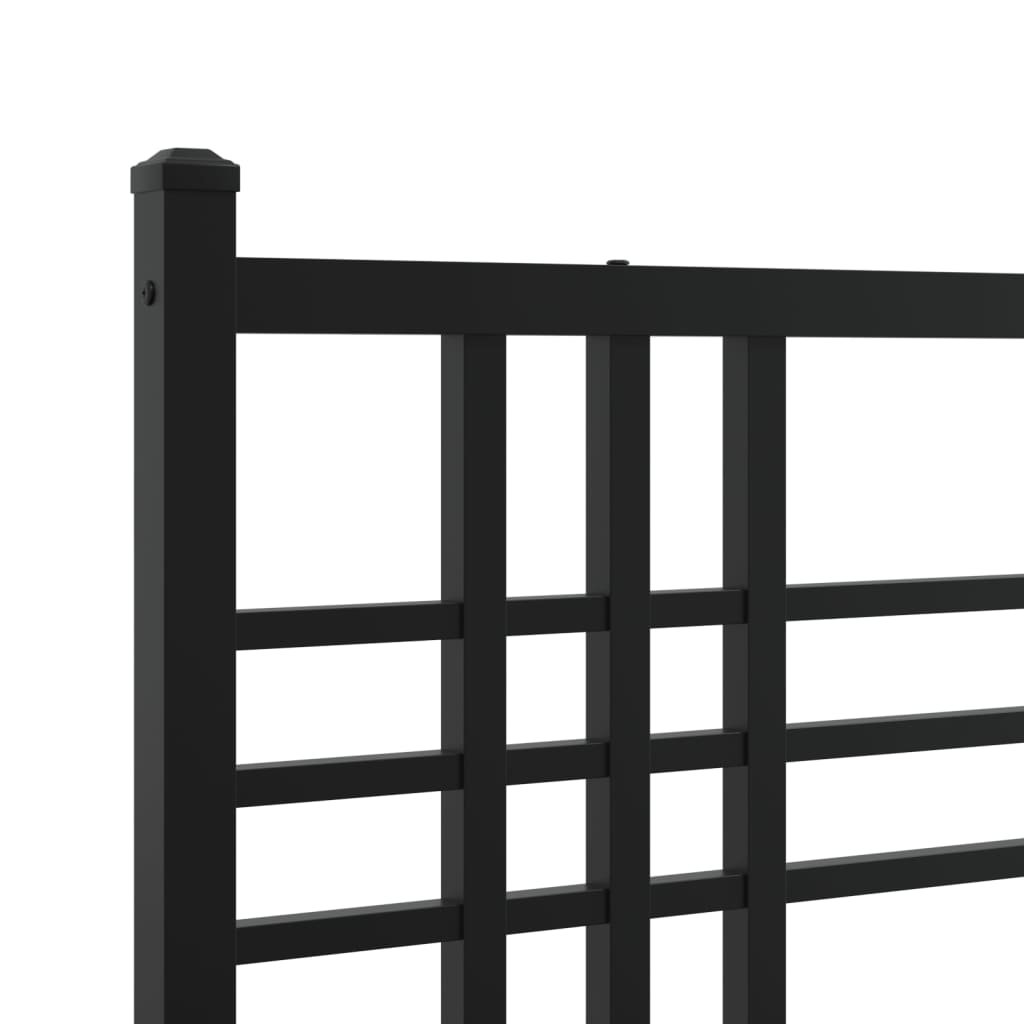 Giroletto con Testiera e Pediera Metallo Nero 120x190 cm