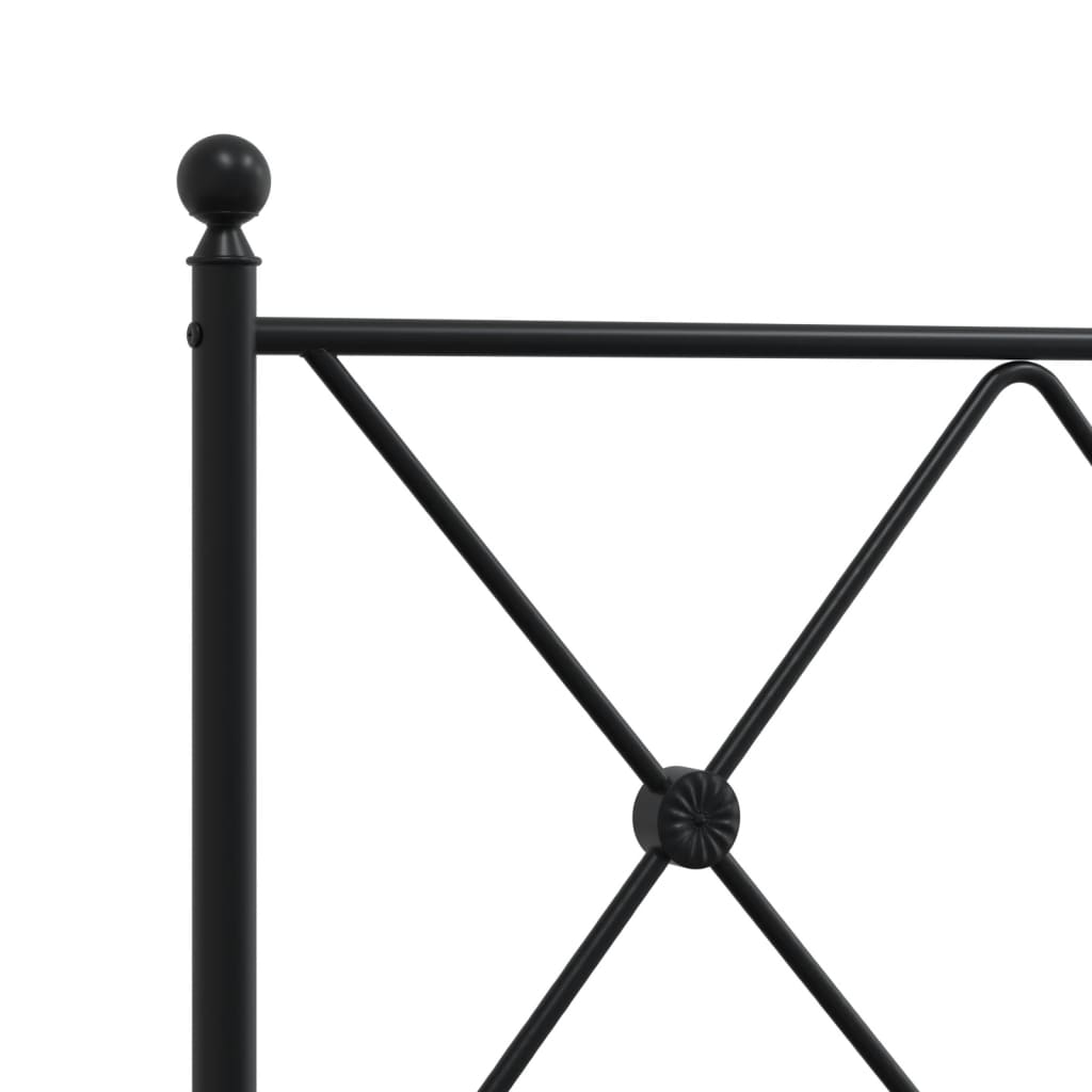 Giroletto con Testiera in Metallo Nero 80x200 cm