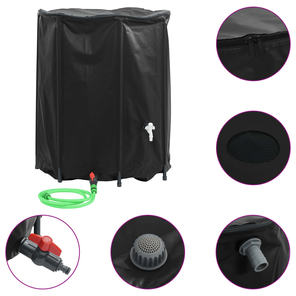 Serbatoio Acqua con Rubinetto Pieghevole 1250 L in PVC - homemem39