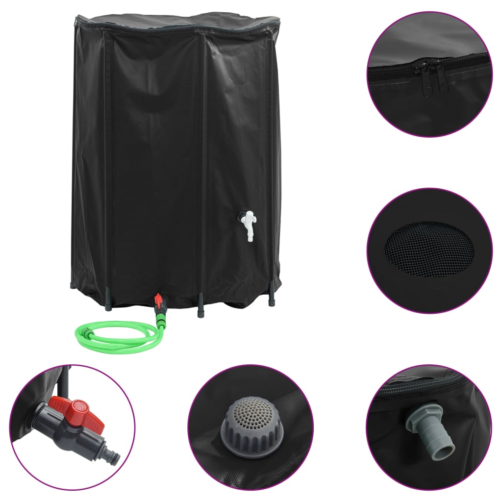Serbatoio Acqua con Rubinetto Pieghevole 1350 L in PVC - homemem39