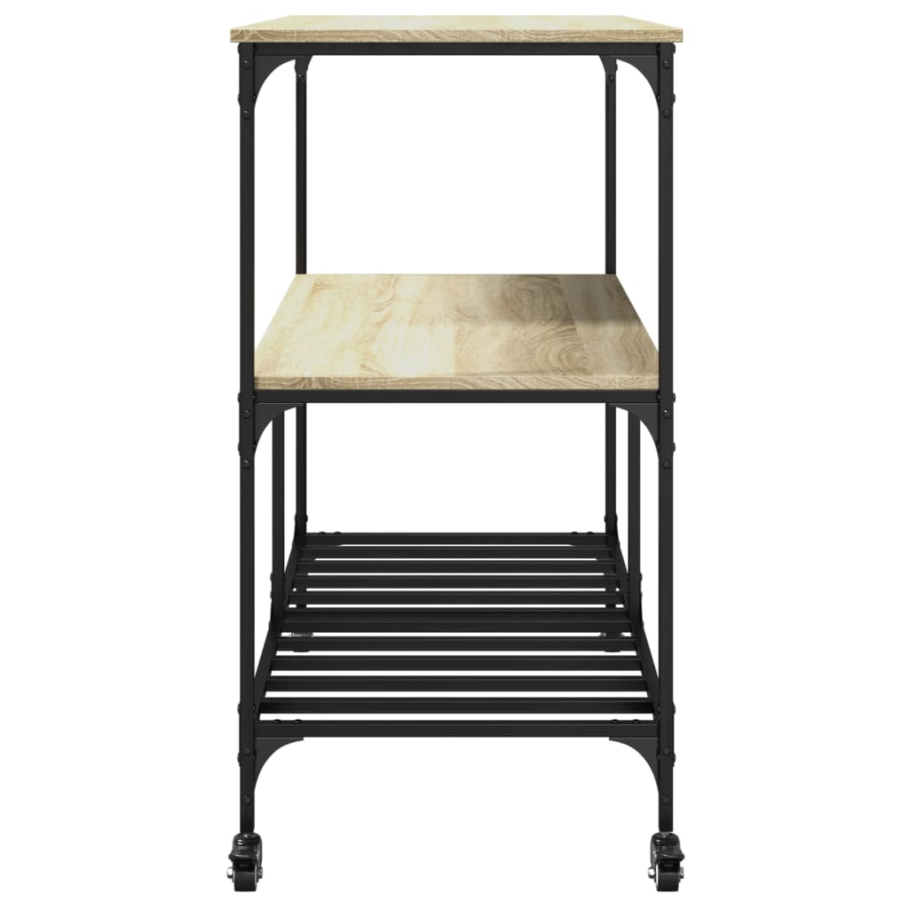 Carrello da Cucina Rovere Sonoma 100x50x95 cm Legno Multistrato - homemem39