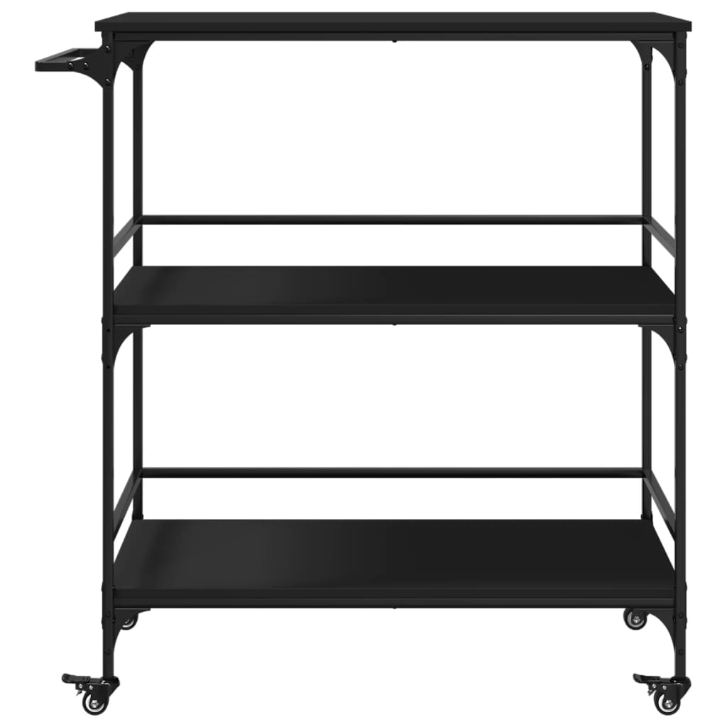 Carrello da Cucina Nero 100,5x50x105 cm in Legno Multistrato - homemem39