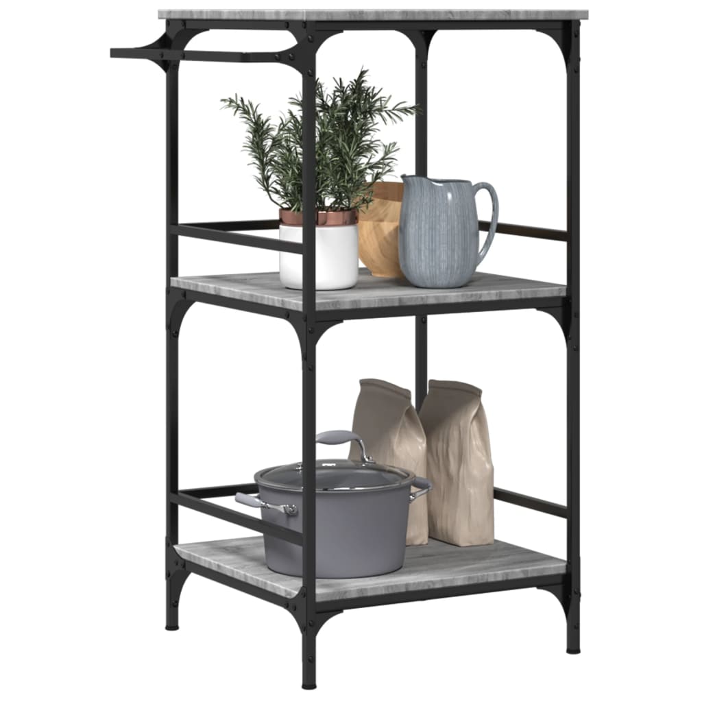Carrello da Cucina Grigio Sonoma 60,5x50x105 cm - homemem39