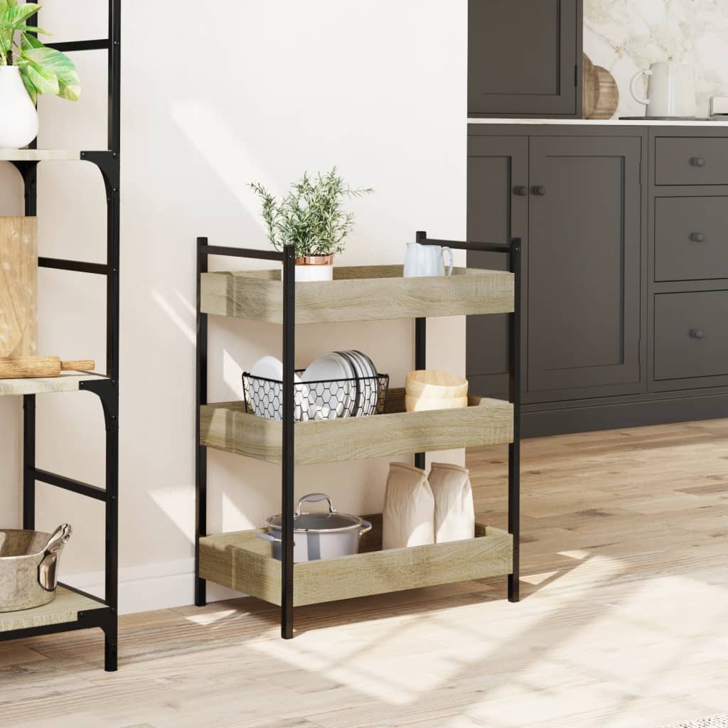 Carrello da Cucina Rovere Sonoma 50x30x70 cm Legno Multistrato - homemem39