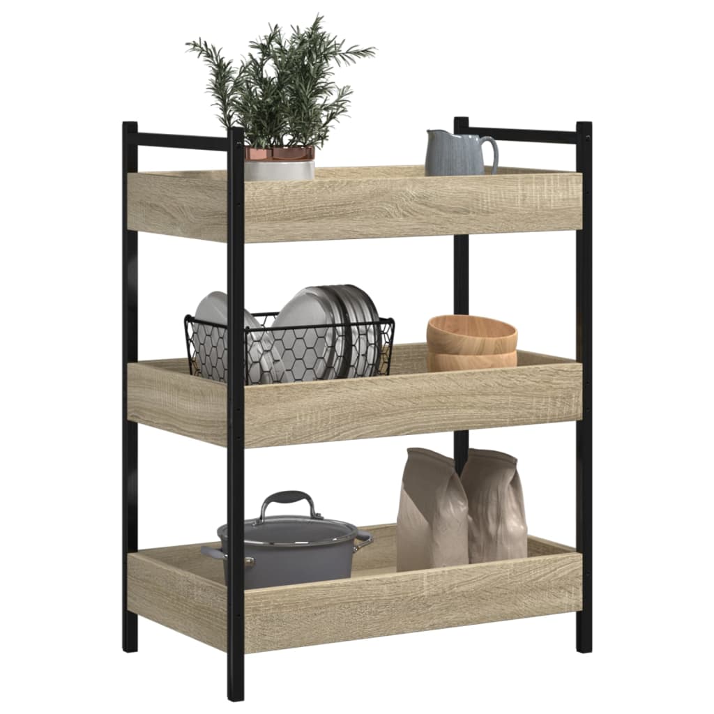 Carrello da Cucina Rovere Sonoma 50x30x70 cm Legno Multistrato - homemem39