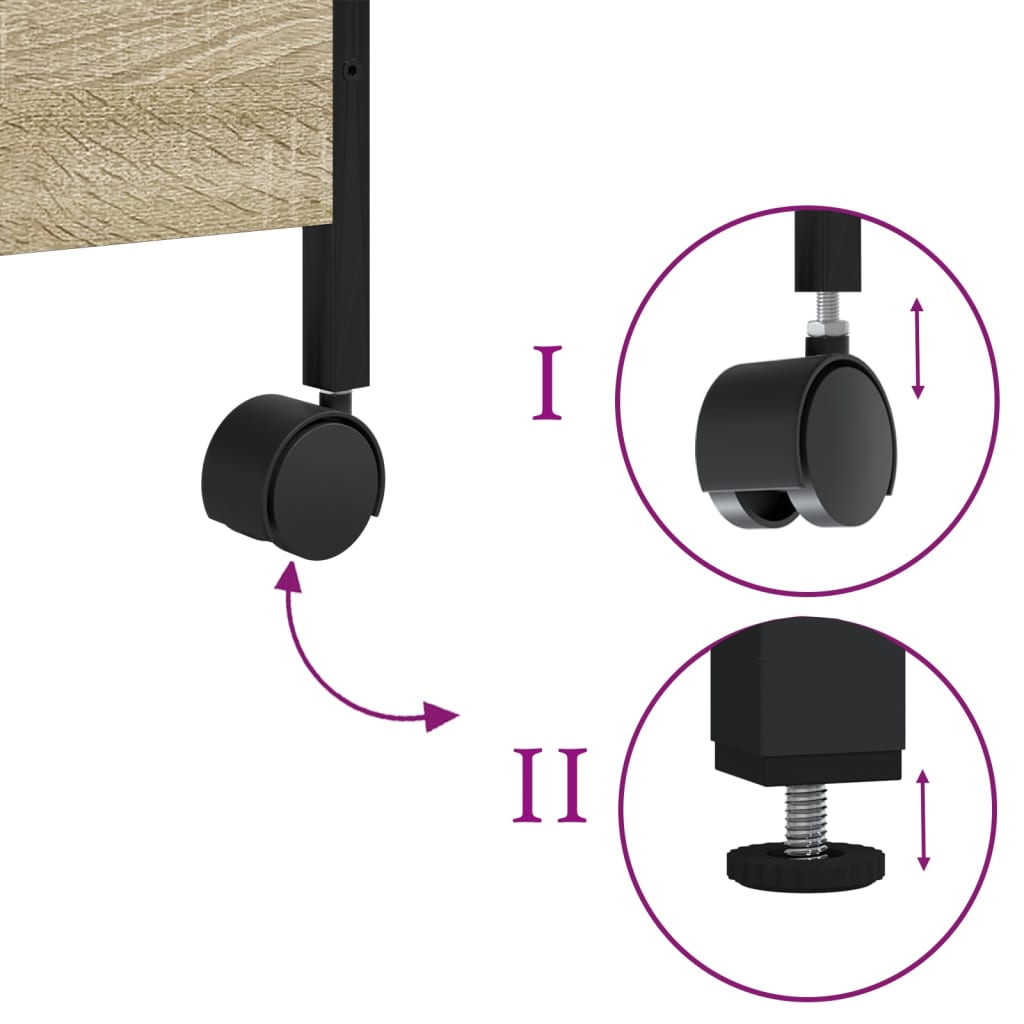 Carrello da Cucina Rovere Sonoma 50x30x70 cm Legno Multistrato - homemem39