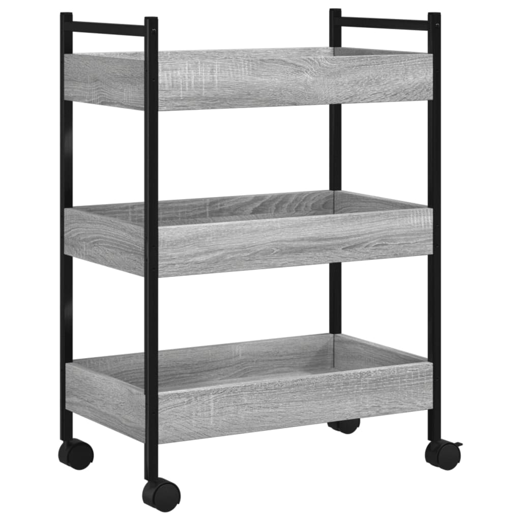 Carrello da Cucina Grigio Sonoma 50x30x70 cm Legno Multistrato - homemem39