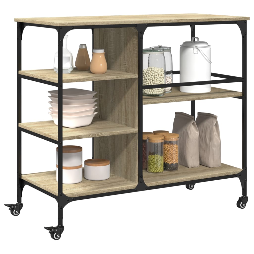 Carrello Cucina Rovere Sonoma 100x48x89,5 cm Legno Multistrato - homemem39