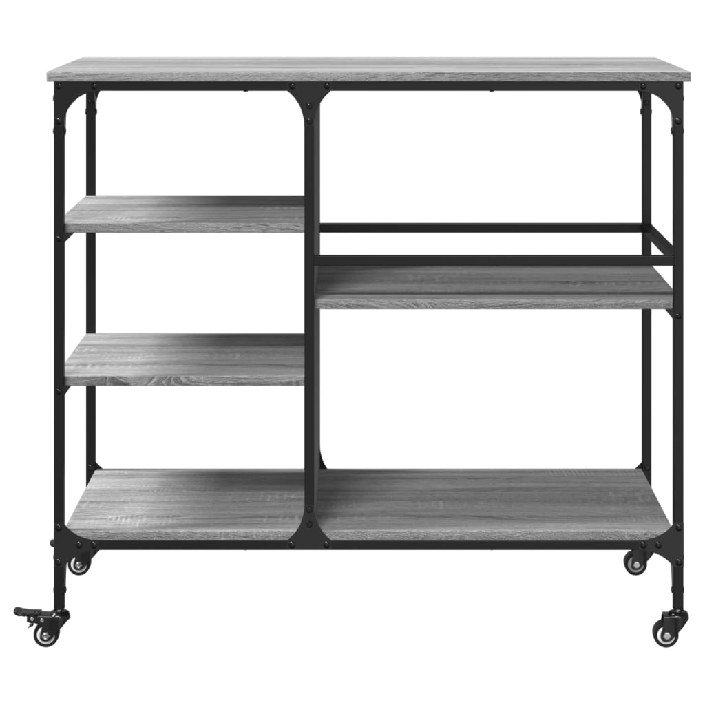 Carrello Cucina Grigio Sonoma 100x45x89,5 cm Legno Multistrato - homemem39