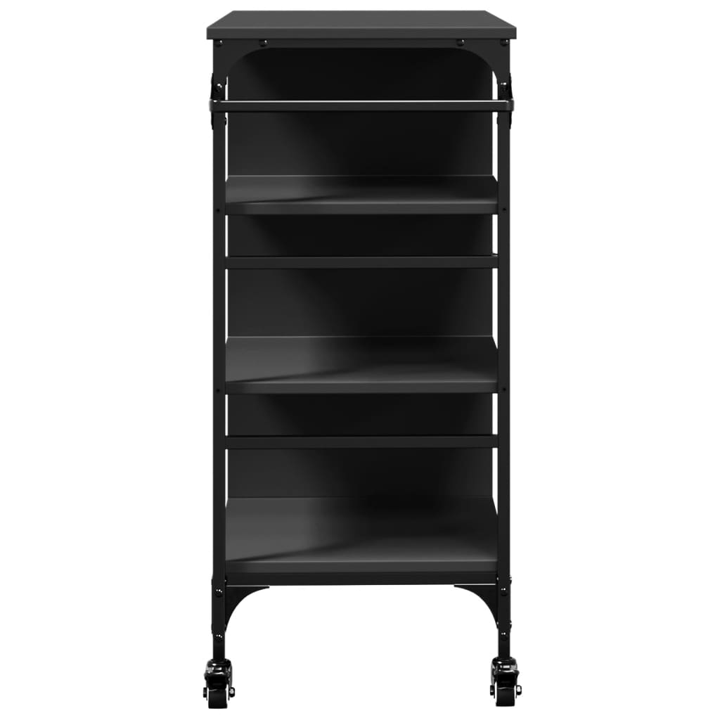 Carrello da Cucina Nero 87,5x38,5x84,5 cm in Legno Multistrato - homemem39