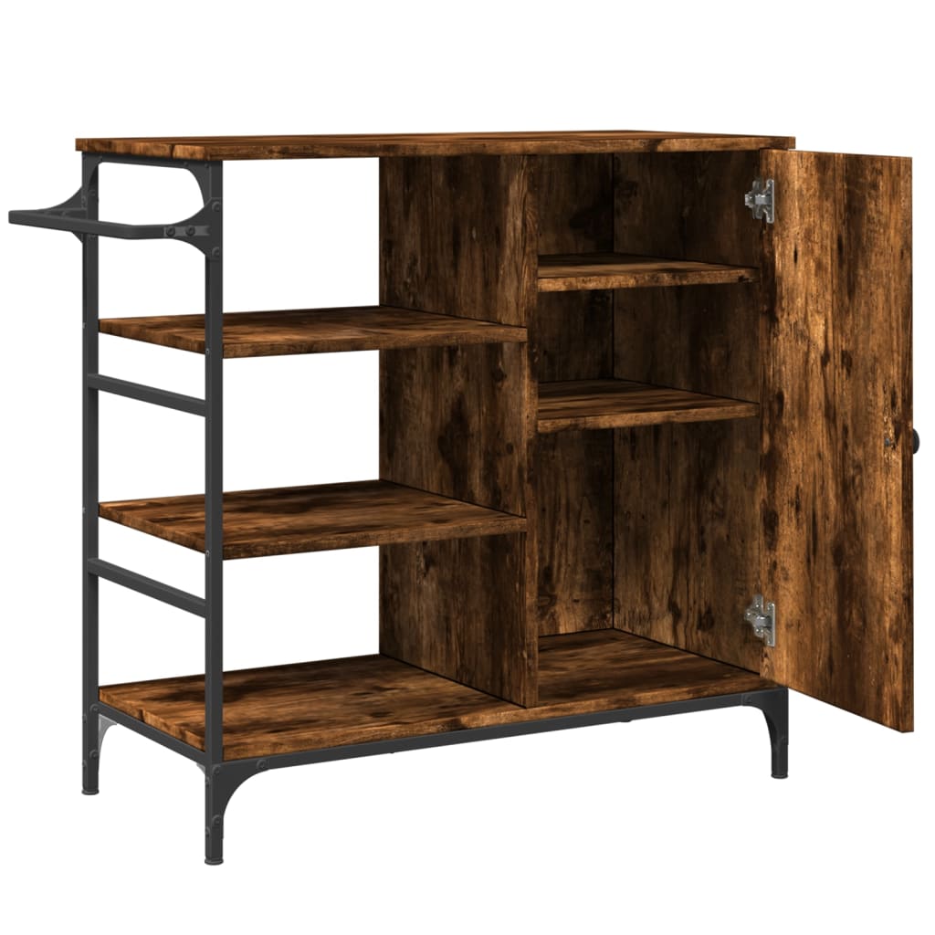 Carrello Cucina Rovere Fumo 87,5x38,5x84,5 cm Legno Multistrato - homemem39