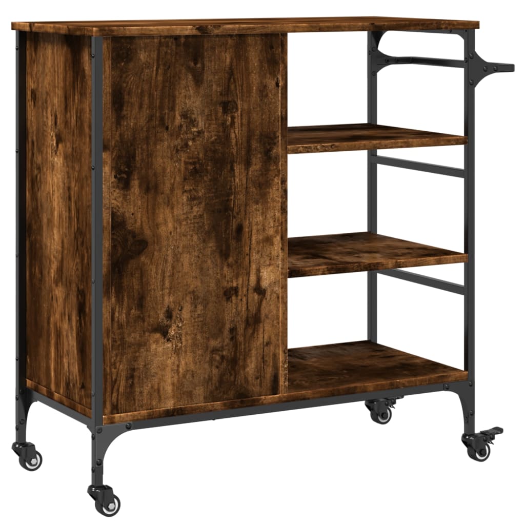 Carrello Cucina Rovere Fumo 87,5x38,5x84,5 cm Legno Multistrato - homemem39