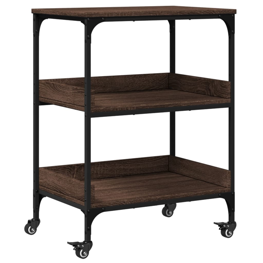 Carrello Cucina Rovere Marrone 60x41x80,5 cm Legno Multistrato - homemem39