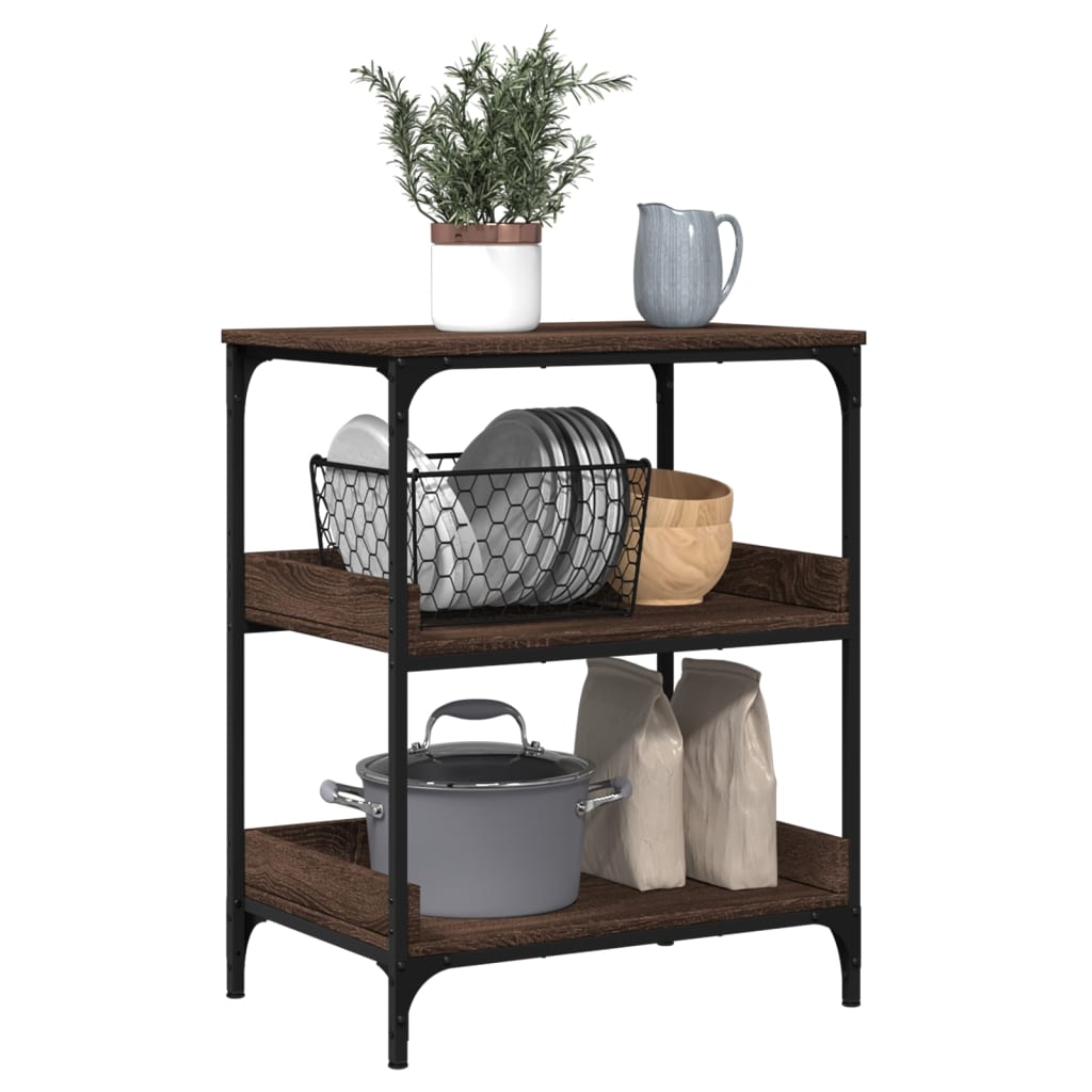Carrello Cucina Rovere Marrone 60x41x80,5 cm Legno Multistrato - homemem39