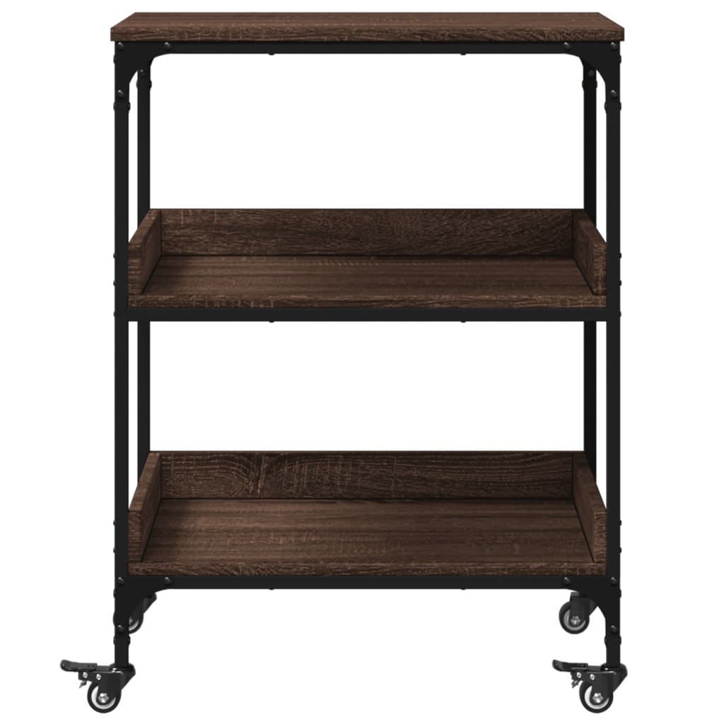 Carrello Cucina Rovere Marrone 60x41x80,5 cm Legno Multistrato - homemem39