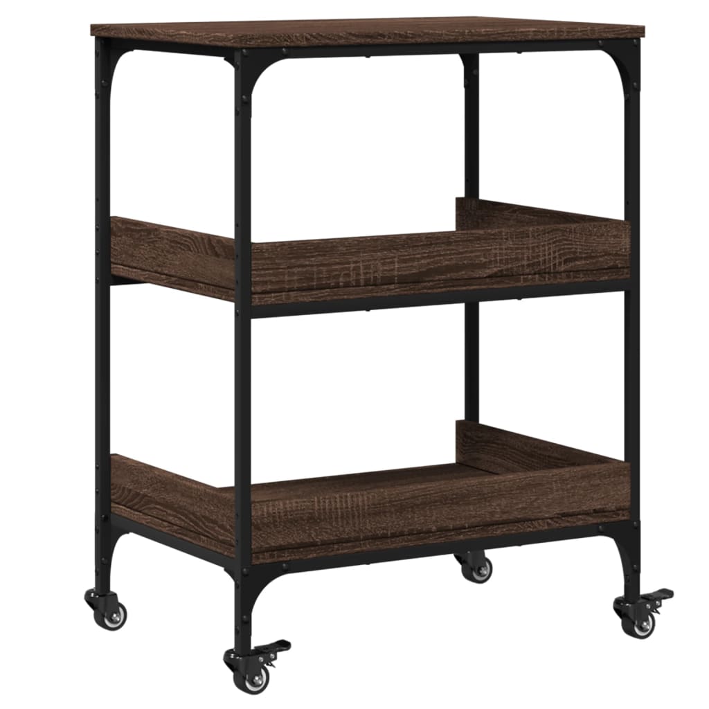 Carrello Cucina Rovere Marrone 60x41x80,5 cm Legno Multistrato - homemem39